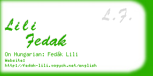 lili fedak business card
